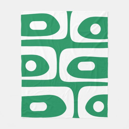 Mid Mod Piquet Pattern Kelly Green and White Fleece Deken (Voorkant)