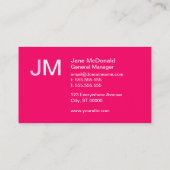 Mid Modern Century Roze en Geel Visitekaartje (Achterkant)