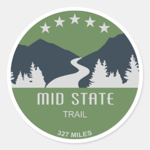 Mid State Trail Pennsylvania Ronde Sticker