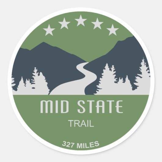 Mid State Trail Pennsylvania Ronde Sticker (Voorkant)
