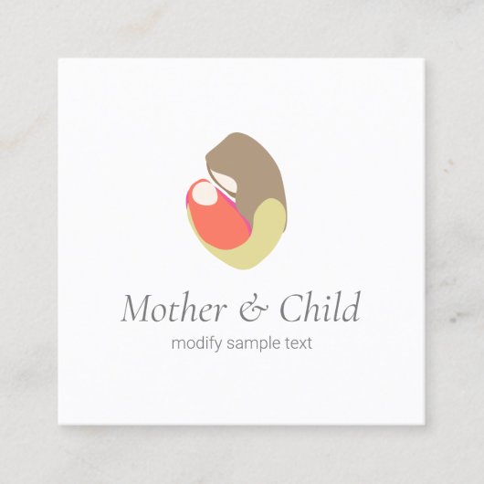 Mid-vrouw Doula Birth Couch moeder en kind Vierkante Visitekaartje (Voorkant)