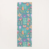 Midcentury Floral Green Yogamat (Achterkant)