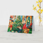  Midcentury Kerst Kaart (Gele Bloem)