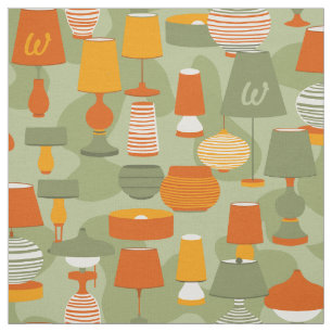 Midcentury Lamps Retro Goud Sinaasappel Groen Mono Stof