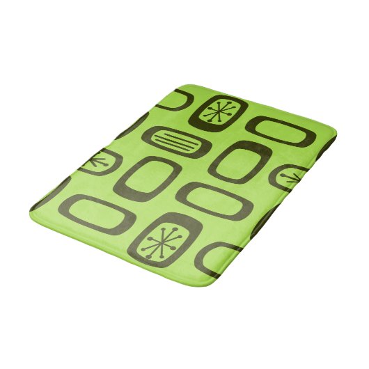 Midcentury MCM Rounded Rectangles Chartreuse Badmat (Gekanteld)