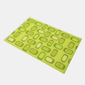 Midcentury MCM Rounded Rectangles Chartreuse Deurmat (Schuin)