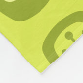Midcentury MCM Rounded Rectangles Chartreuse Fleece Deken (Hoek)
