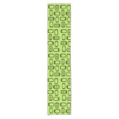 Midcentury MCM Rounded Rectangles Chartreuse Korte Tafelloper (Voorkant)