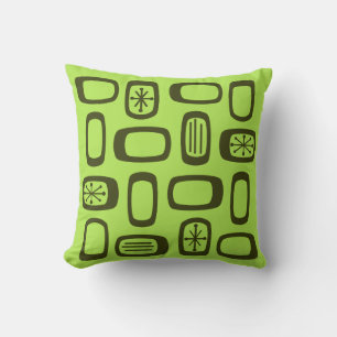Midcentury MCM Rounded Rectangles Chartreuse Kussen