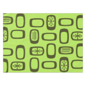 Midcentury MCM Rounded Rectangles Chartreuse Tafelkleed (Voorkant (Horizontaal))