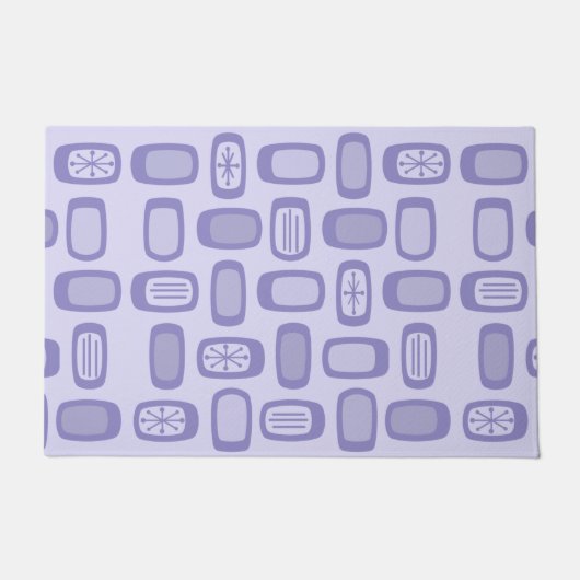 Midcentury MCM Rounded Rectangles Lavender Deurmat (Voorkant)
