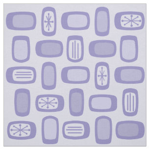 Midcentury MCM Rounded Rectangles Lavender Stof