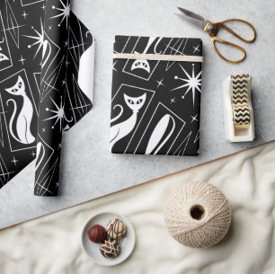 MidCentury MCM Wr met atoomStar Cat Cadeaupapier