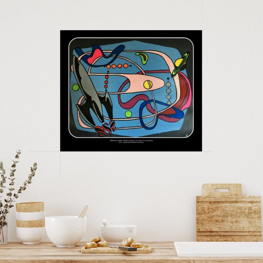 'MidCentury Mod Space is the Place' schilderij op Poster (Keuken)