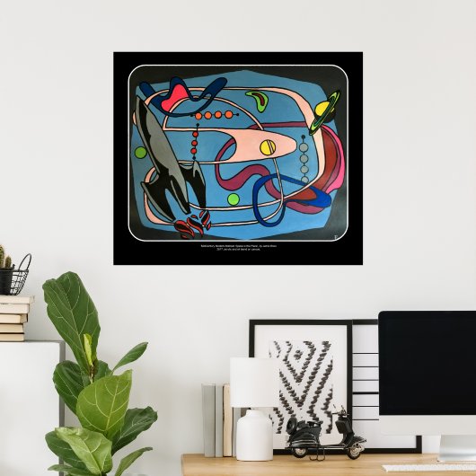 'MidCentury Mod Space is the Place' schilderij op Poster (Thuiskantoor)