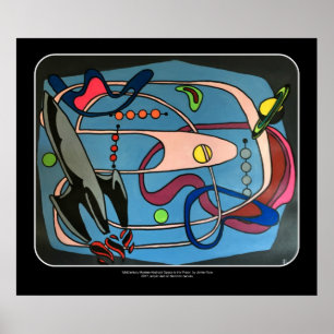 'MidCentury Mod Space is the Place' schilderij op  Poster