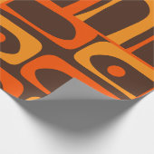 Midcentury Modern Abstract Piquet jaren 70 Bruin S Cadeaupapier (Hoek)