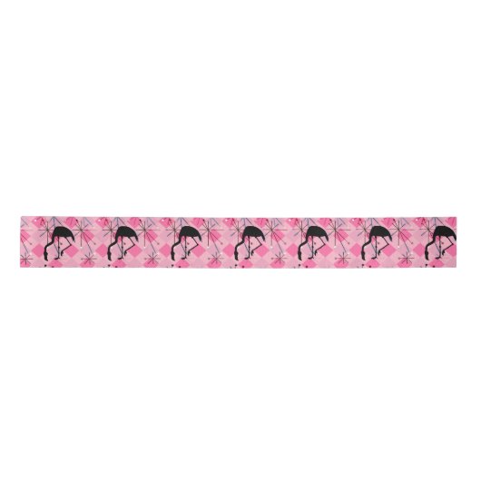 Midcentury Modern Atomic Starburst Retro Flamingo' Lint (Voorkant)