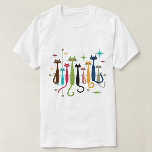 MidCentury Modern Cats Retro MCM Sty 1950 T-shirt (Design voorkant)
