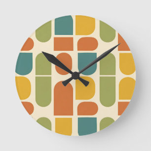 Midcentury Modern Organische Vormen Patroon Ronde Klok