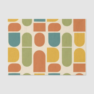 Midcentury Modern Organische Vormen Patroon Tissuepapier