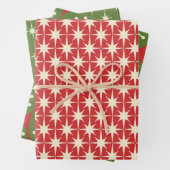 Midcentury Modern Retro Christmas Patterns Inpakpapier Vel (In situ)