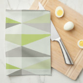 MidCentury Modern Triangles Chartreuse Theedoek (Quarter Fold)