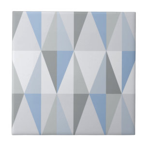 MidCentury Modern Triangles Sky Blue Tegeltje