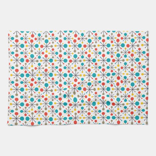 MidCentury Moderne retro Abstracte kunst Theedoek (Horizontaal)