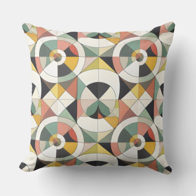 Midcentury Orbit Geometrisch Kussen (Voorkant)