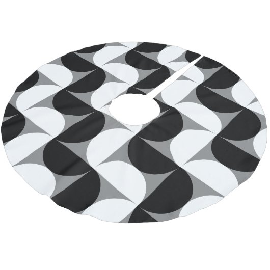 Midcentury patroon schalen zwart wit kerstboom rok (Gekanteld)