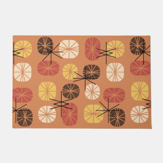 Midcentury Pattern Oblongs Autumn Orange Deurmat (Voorkant)