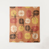 Midcentury Pattern Oblongs Autumn Orange Wandkleed (Voorkant)