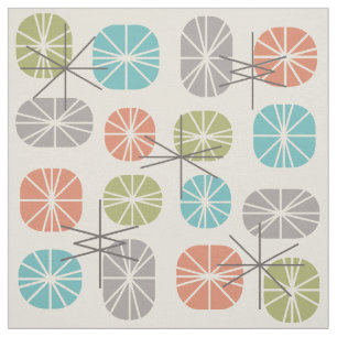 Midcentury Pattern Oblongs Colorful Multicolored Stof