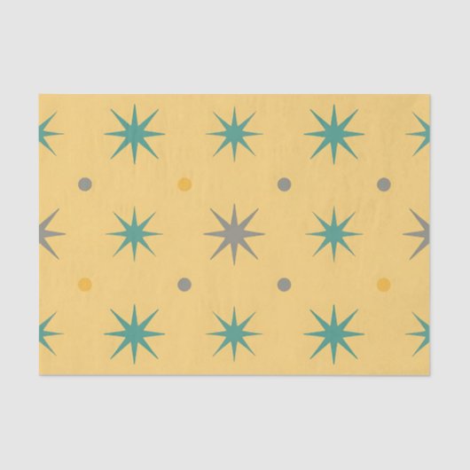 Midcentury Starburst Seamless Pattern Tissuepapier (Voorkant)