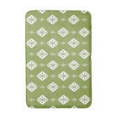 Midcentury Starbursts Diamonds Olive Green Badmat (Voorkant Verticaal)