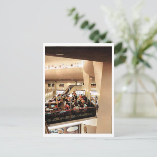 Middag in het Winkelcentrum, jaren 60 Inspired Vin Briefkaart (Staand voorkant)