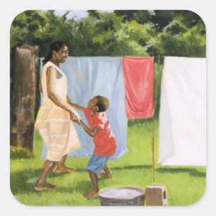 middag pauze 2000 vierkante sticker