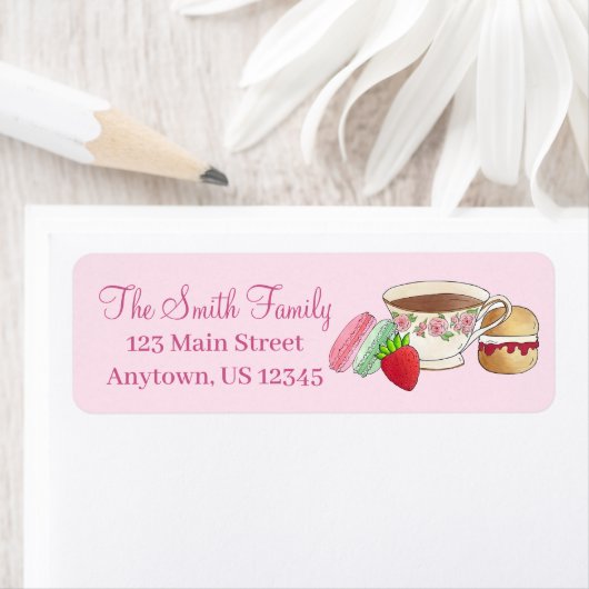 Middag Tea Party Macarons Teacup Cream Scone Etiket (Insitu)