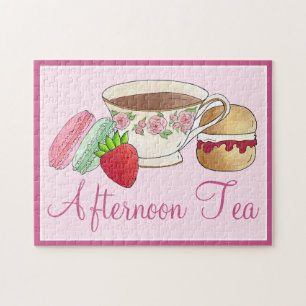 Middag Tea Party Macarons Teacup Cream Scone Legpuzzel