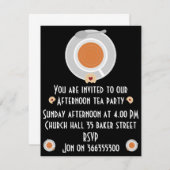 Middag thee uitnodiging (Voorkant / Achterkant)