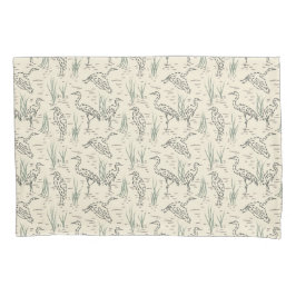 Middaggroeten - Langs de rivier - vogelpatroon. Kussensloop