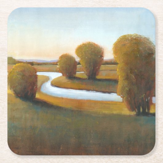 Middaglicht V Vierkante Kartonnen Onderzetter (Voorkant)