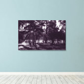 Middagmiddag in het park (Paarse Toned BW) Canvas Afdruk (Insitu (Houten vloer))