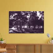 Middagmiddag in het park (Paarse Toned BW) Canvas Afdruk (Insitu (Woonkamer))