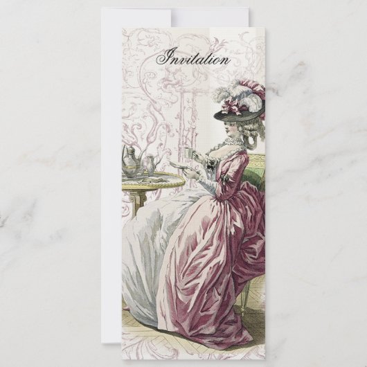 Middagmiddag Tea op Linen Kaart (Voorkant)