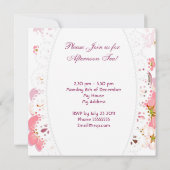 Middagmiddag Tea Partij  Roze Roze Teapot Kaart (Achterkant)