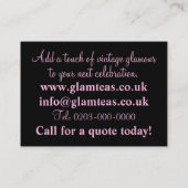 Middagmiddag Visitekaartje Tea Party (Achterkant)