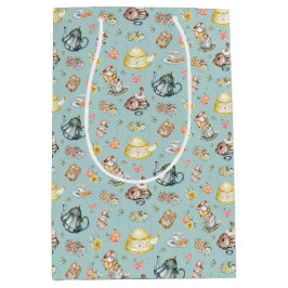  Middagthee & Rozen Patroon op Aqua Medium Cadeauzakje