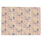 Middagthee & Rozen Patroon op perzik Groot Cadeauzakje (Achterkant)